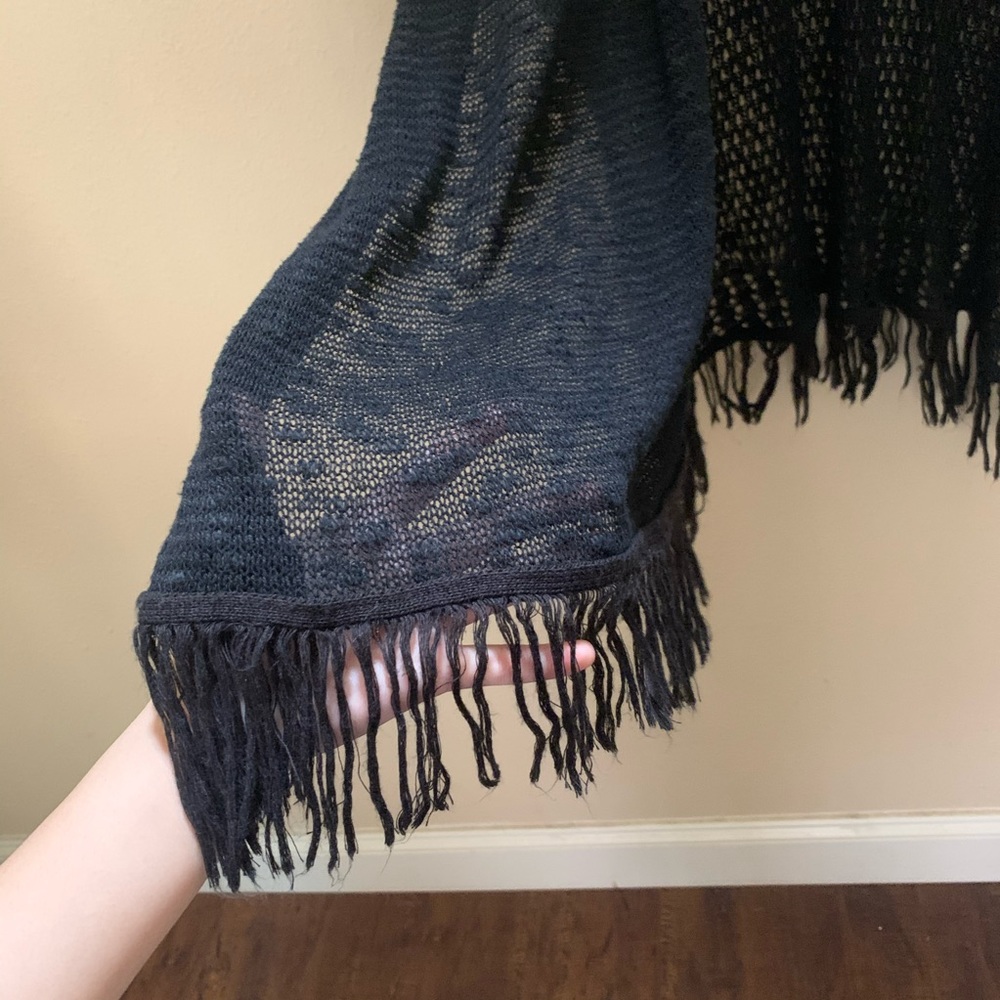Black Knit Kimono Wrap - Picture 3 of 3